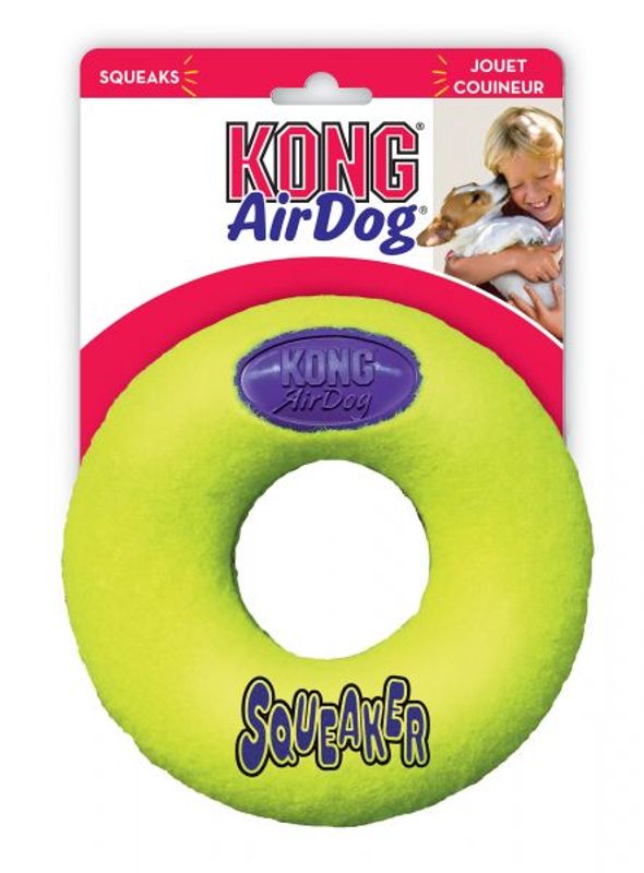 KONG Leke AirDog Donut Gul M 13cm